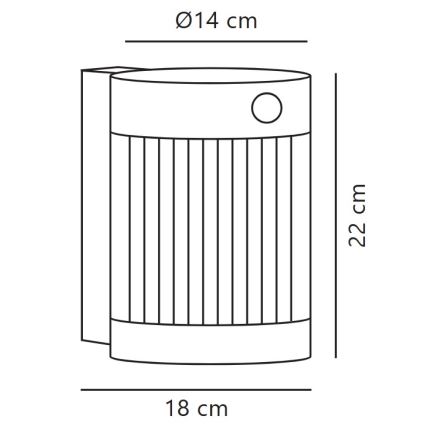 Nordlux - LED-Solarwandleuchte mit Sensor COUPAR LED/3,2W/5V 3000K IP44 1800 mAh schwarz