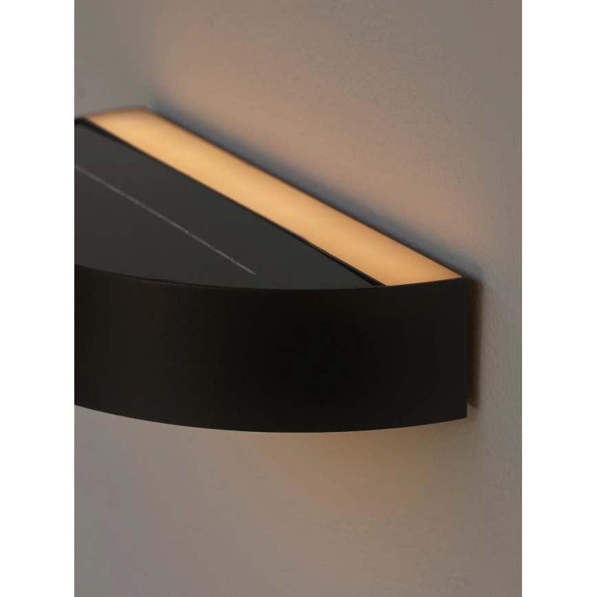 Nordlux - LED-Solarwandleuchte mit Sensor MONAY LED/5W/5V 3000K IP44 2000 mAh schwarz