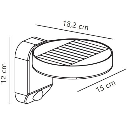 Nordlux - LED-Solarwandleuchte mit Sensor RICA LED/5W/3,7V IP44 2200 mAh rund