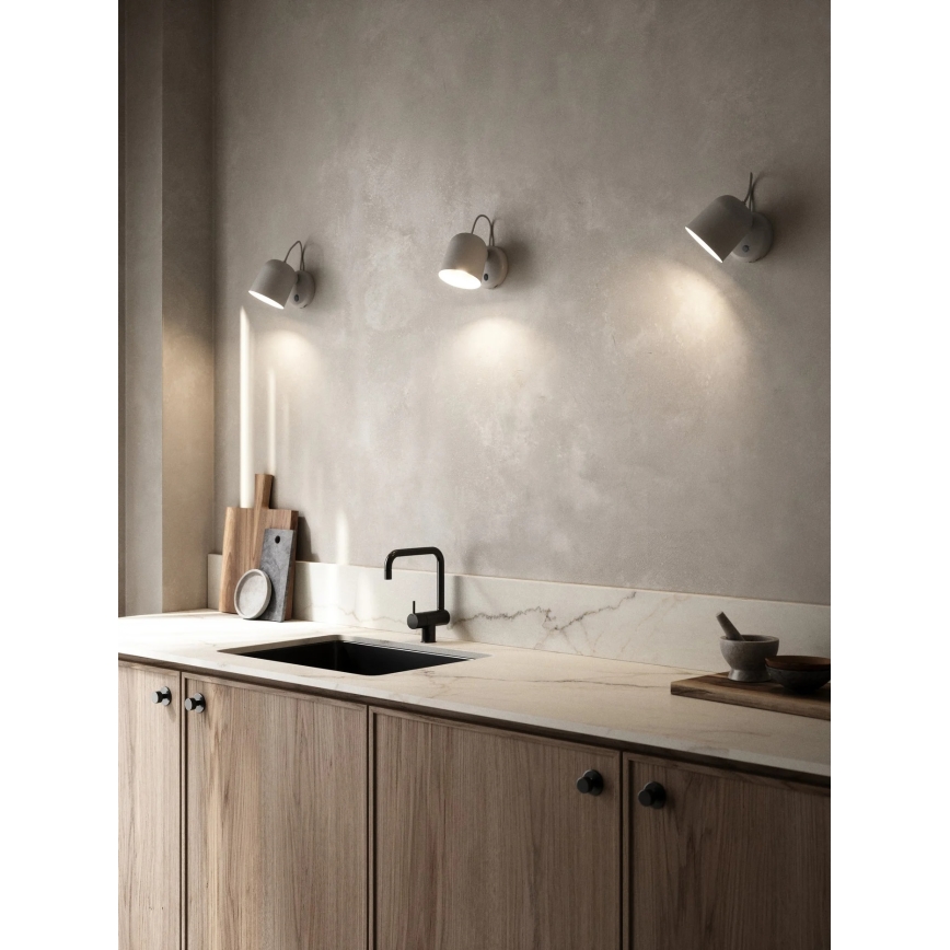 Nordlux - Wandleuchte mit USB ANGLE 1xGU10/25W/230V grau