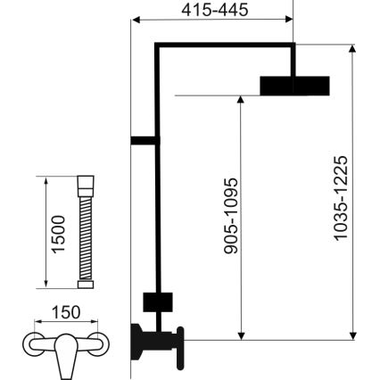 Novaservis - Dusch-Set mit Armatur METALIA ECO matt schwarz