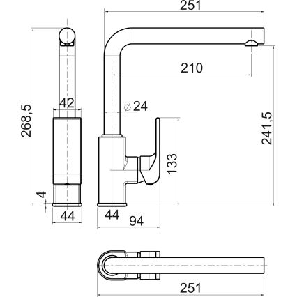 Novaservis - Spültischarmatur NOBLESS SHARP, glänzender Chrom