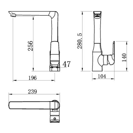 Novaservis - Spültischarmatur NOBLESS TINA, Hochglanz-Chrom
