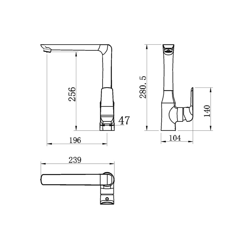 Novaservis - Spültischarmatur NOBLESS TINA, Hochglanz-Chrom