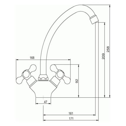 Novaservis - Spültischarmatur TITANIA RETRO, hochglanzverchromt