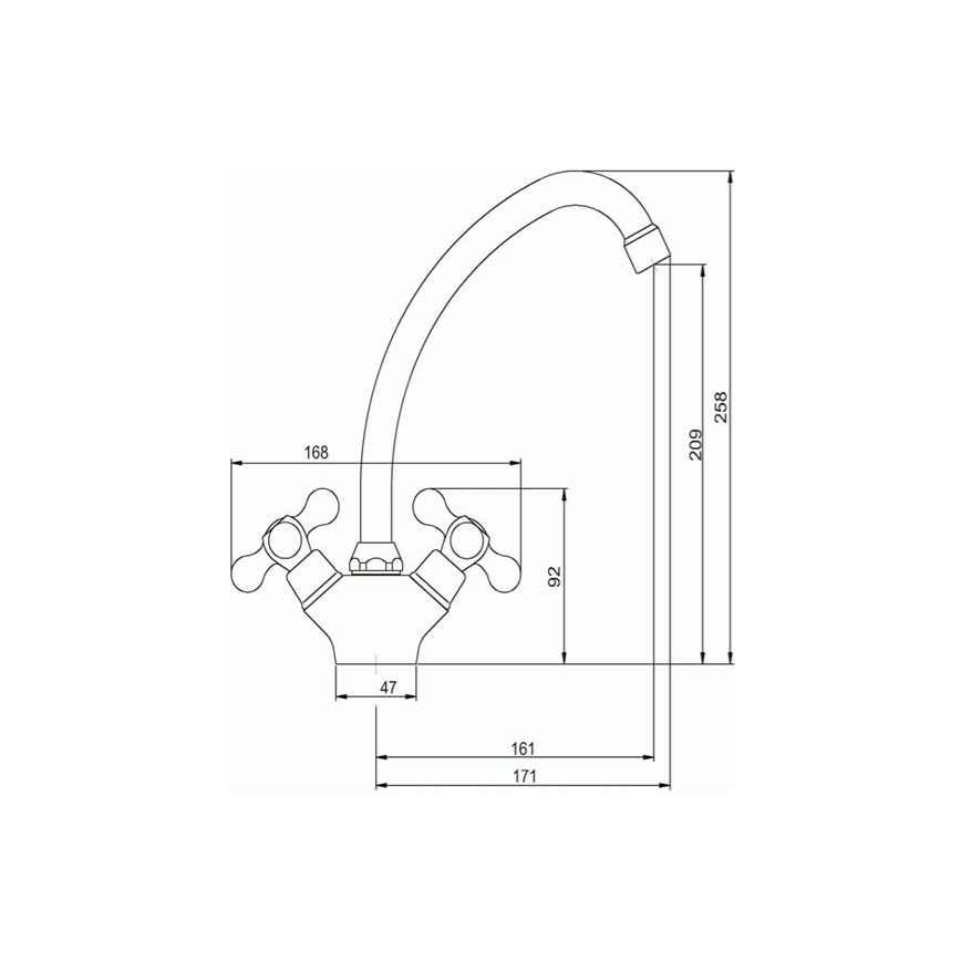 Novaservis - Spültischarmatur TITANIA RETRO, hochglanzverchromt