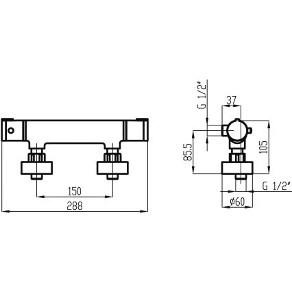 Novaservis - Thermostatische Duscharmatur METALIA glänzendes Chrom