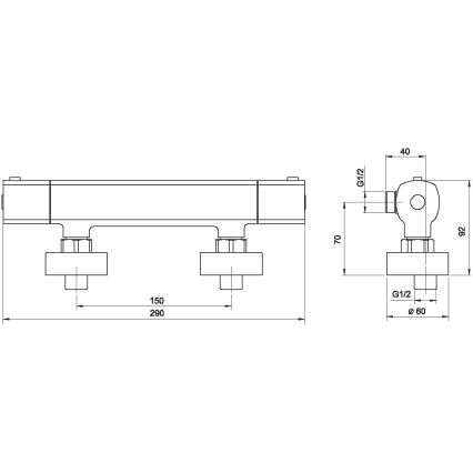 Novaservis - Thermostatische Duscharmatur METALIA glänzendes Chrom