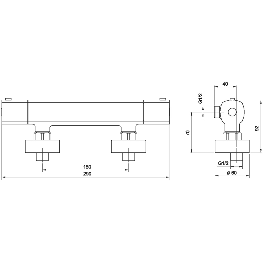 Novaservis - Thermostatische Duscharmatur METALIA glänzendes Chrom