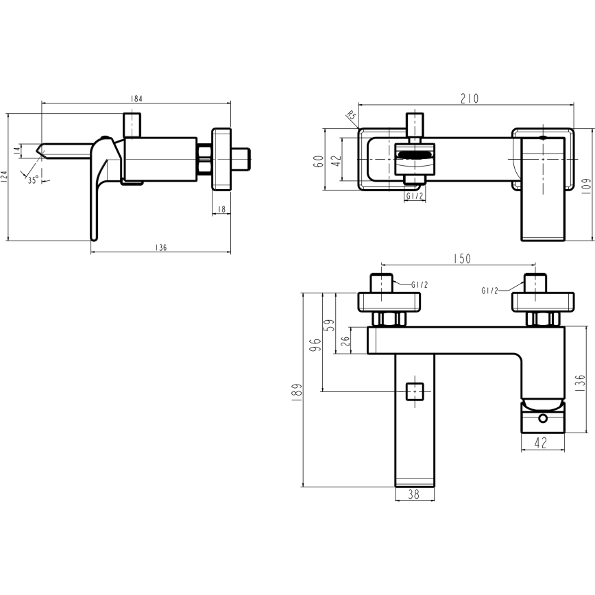 Novaservis - Wannenarmatur NOBLESS SHARP Hochglanz-Chrom