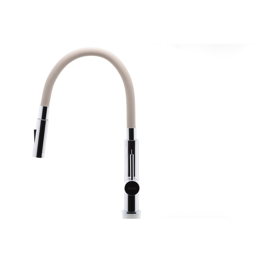 Novaservis - Wasserhahn (Armatur) mit flexiblem Arm glänzendes Chrom/beige
