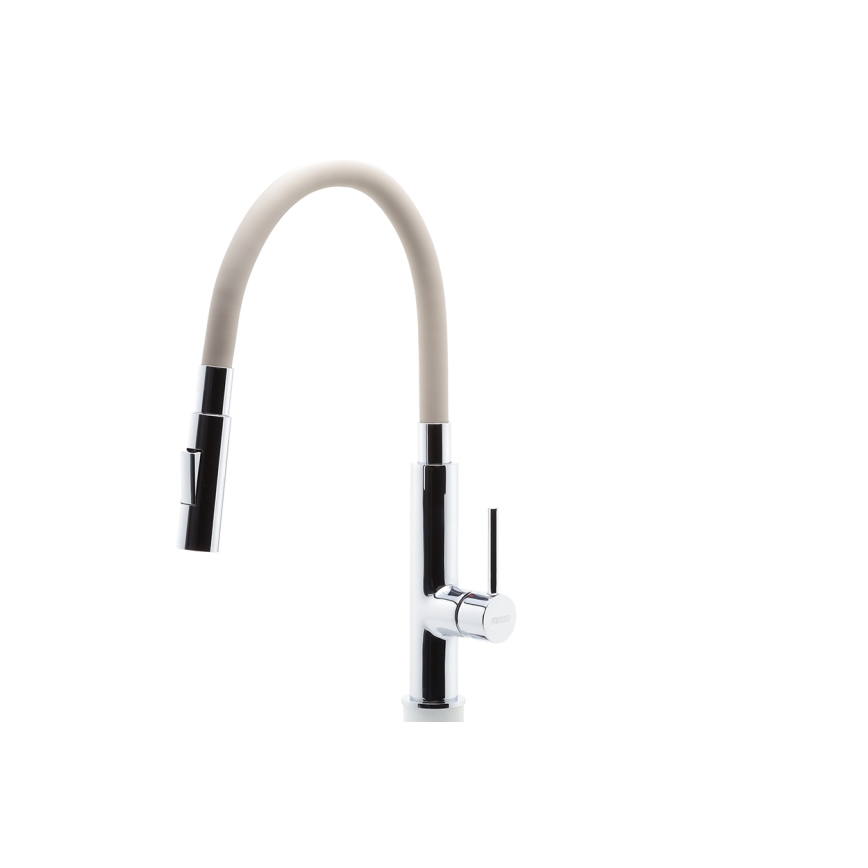 Novaservis - Wasserhahn (Armatur) mit flexiblem Arm glänzendes Chrom/beige
