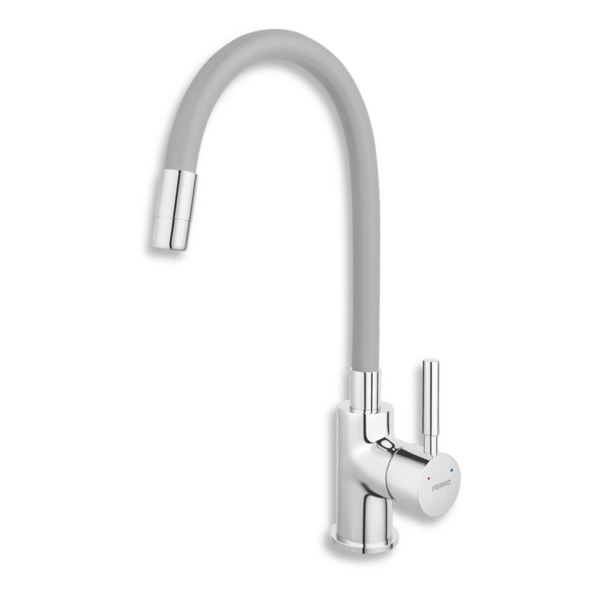 Novaservis - Wasserhahn (Armatur) mit flexiblem Arm glänzendes Chrom/grau