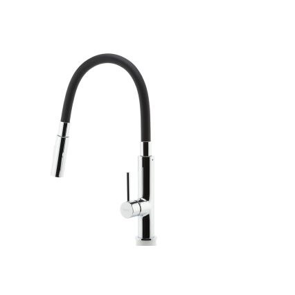 Novaservis - Wasserhahn (Armatur) mit flexiblem Arm glänzendes Chrom/schwarz
