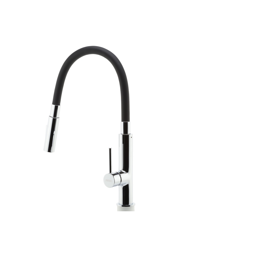 Novaservis - Wasserhahn (Armatur) mit flexiblem Arm glänzendes Chrom/schwarz