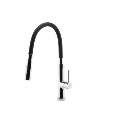 Novaservis - Wasserhahn (Armatur) mit flexiblem Arm glänzendes Chrom/schwarz
