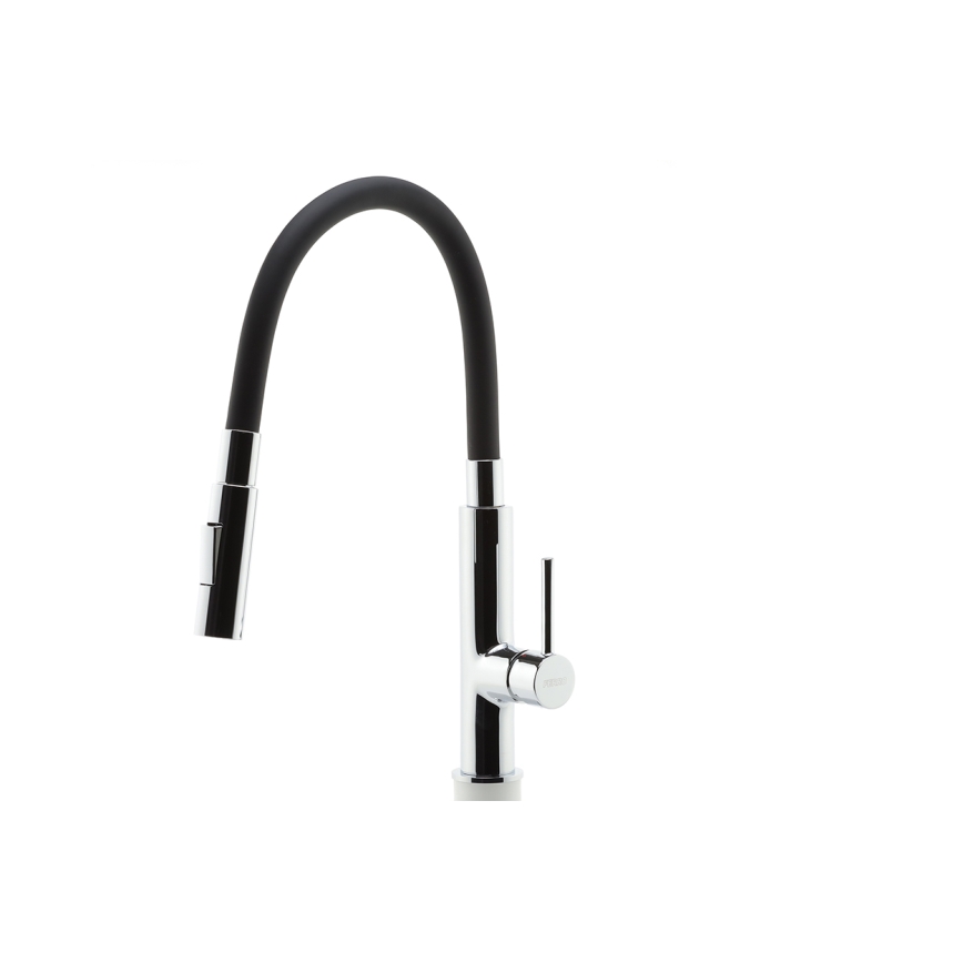 Novaservis - Wasserhahn (Armatur) mit flexiblem Arm glänzendes Chrom/schwarz