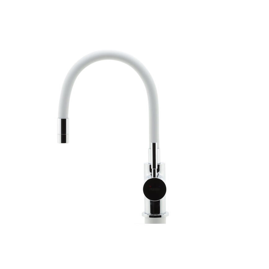 Novaservis - Wasserhahn (Armatur) mit flexiblem Arm glänzendes Chrom/weiß
