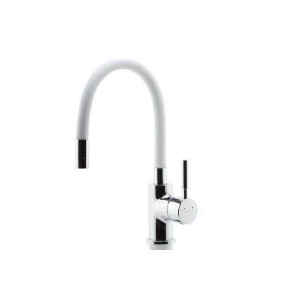 Novaservis - Wasserhahn (Armatur) mit flexiblem Arm glänzendes Chrom/weiß