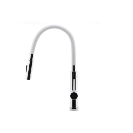 Novaservis - Wasserhahn (Armatur) mit flexiblem Arm glänzendes Chrom/weiß