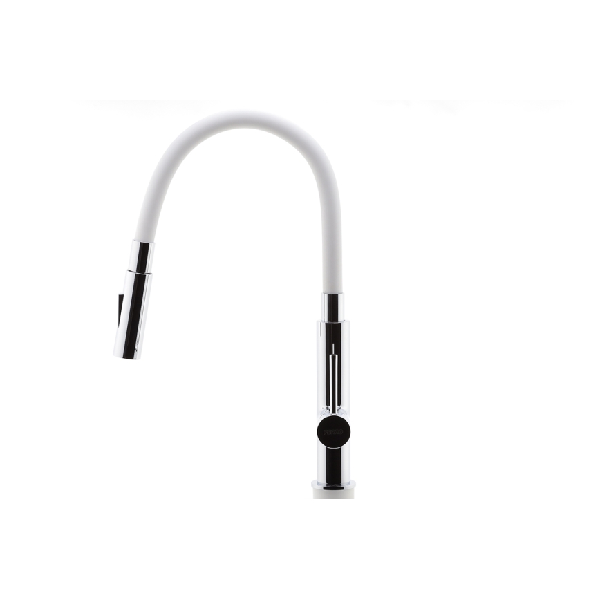 Novaservis - Wasserhahn (Armatur) mit flexiblem Arm glänzendes Chrom/weiß