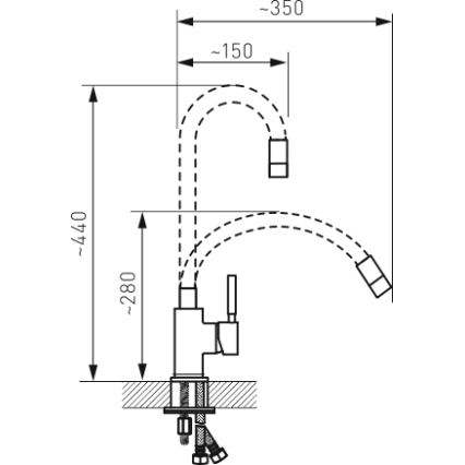 Novaservis - Wasserhahn (Armatur) mit flexiblem Arm matt schwarz