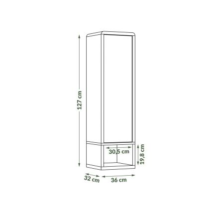 Schrank mit offener Ablage FRED Anthrazit/Eiche Artisan