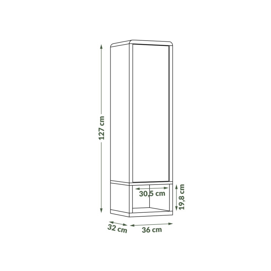 Schrank mit offener Ablage FRED Anthrazit/Eiche Artisan