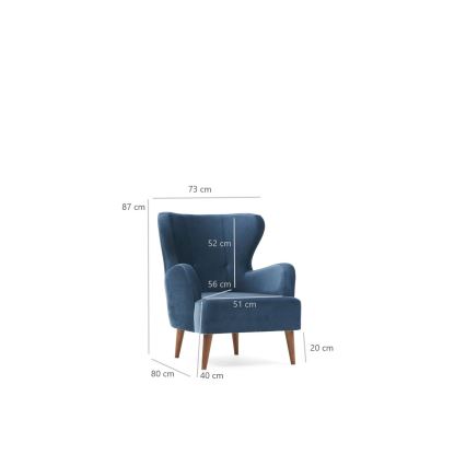 Ohrensessel NEKO, blau
