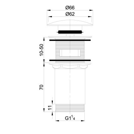 OMNIRES A706BP - Waschbeckenablauf CLICK-CLACK Ø 6,6 cm glänzend weiß