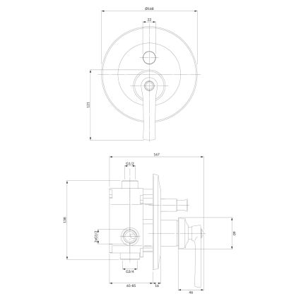 OMNIRES AM5235CR - Unterputz-Duscharmatur ARMANCE Hochglanzchrom