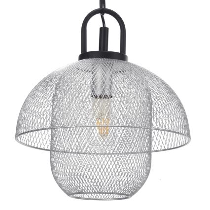 ONLI - Hängeleuchte an Kette ZAIR 1xE27/22W/230V schwarz/silbern