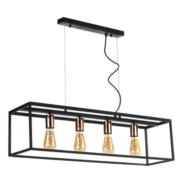 ONLI - Hängeleuchte FLOKI 4xE27/15W/230V schwarz/kupfern