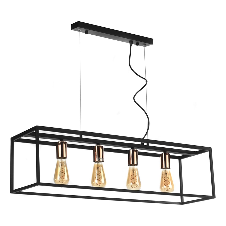 ONLI - Hängeleuchte FLOKI 4xE27/15W/230V schwarz/kupfern