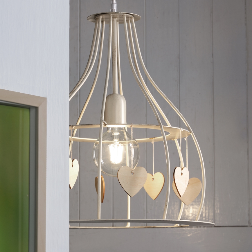 ONLI - Hängeleuchte LEONILDE 1xE27/15W/230V beige