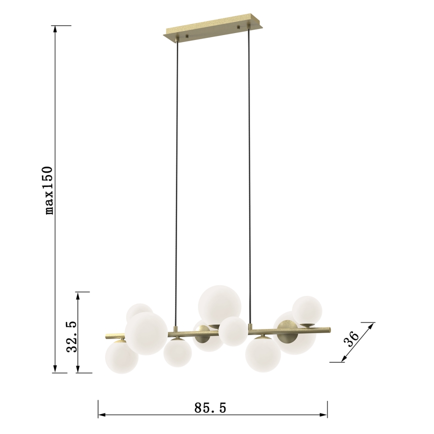 ONLI - Hängeleuchte PALOMA 10xG9/10W/230V golden