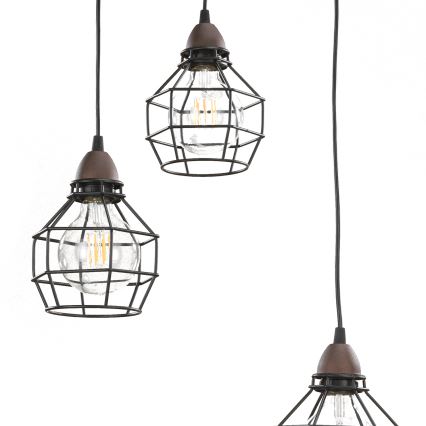 ONLI - Hängeleuchte SPINNE 3xE27/15W/230V schwarz/braun