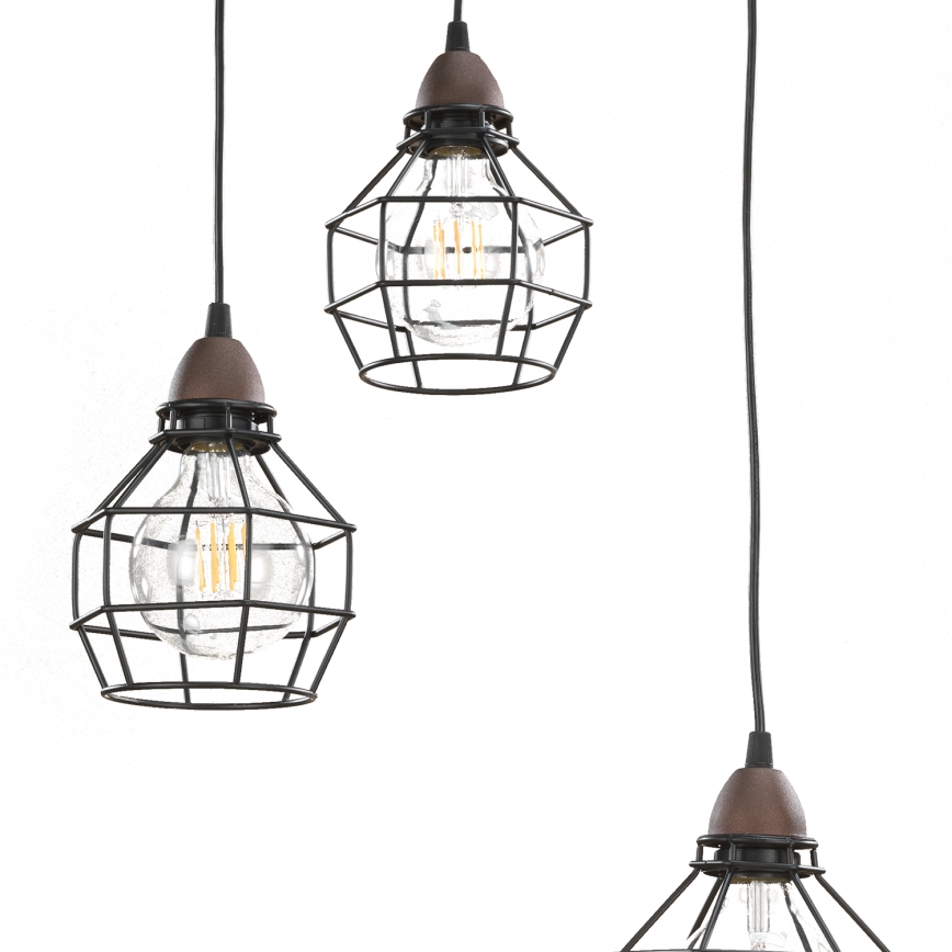 ONLI - Hängeleuchte SPINNE 3xE27/15W/230V schwarz/braun