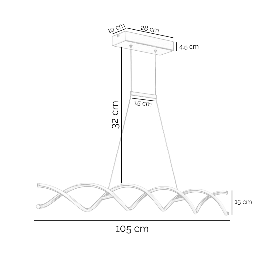 ONLI - LED-Hängeleuchte DNA LED/24W/230V 4000K silbern