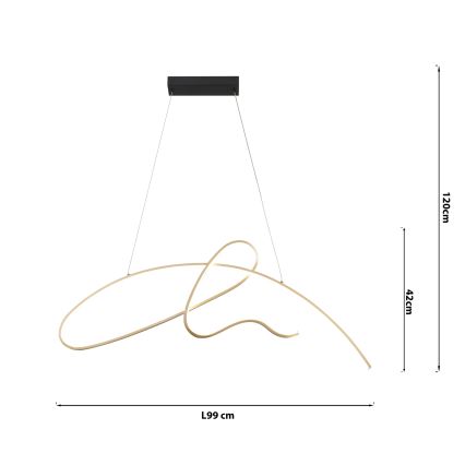 ONLI - LED-Hängeleuchte SIGN LED/42W/230V 4000K golden