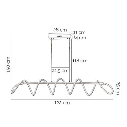 ONLI - LED-Hängeleuchte SPIRALE LED/72W/230V 3000K weiß