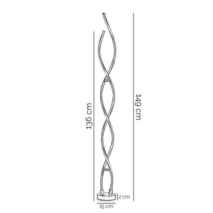 ONLI - LED-Stehleuchte DNA LED/24W/230V 4000K silbern