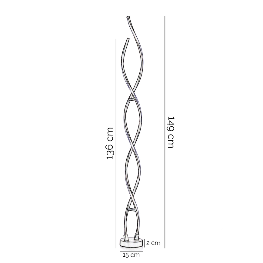 ONLI - LED-Stehleuchte DNA LED/24W/230V 4000K silbern
