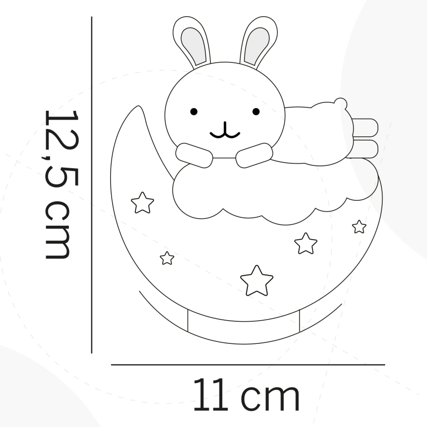 ONLI - Wiederaufladbares LED-Kinder-Nachtlicht NUVOLINA LED/2,5W/5V 300 mAh Häschen/blau