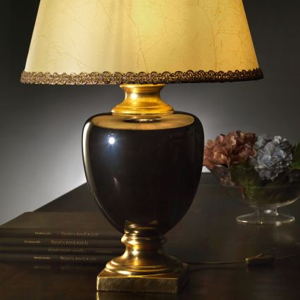 ONLI - Tischlampe MOZART 1xE27/22W/230V schwarz/gold 67 cm