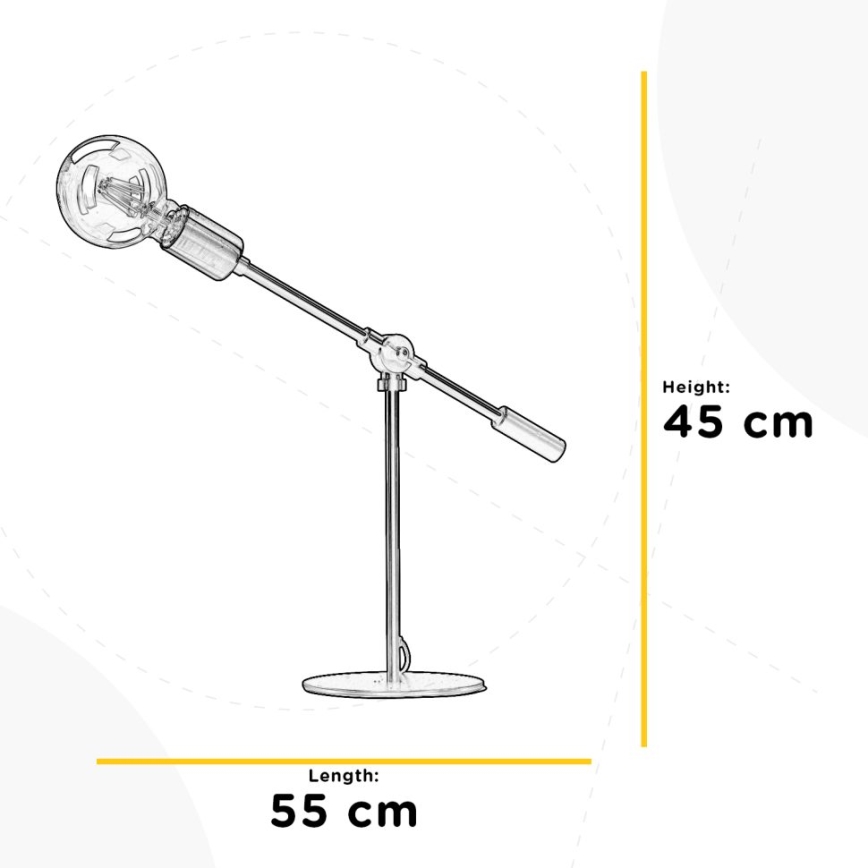 ONLI - Tischleuchte ASTE 1xE27/15W/230V 45 cm schwarz/golden