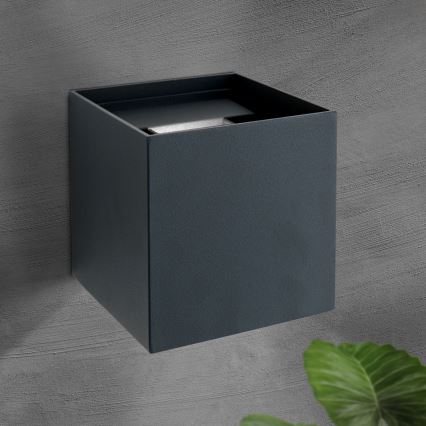 LED-Outdoor-Wandleuchte CUBE 2xLED/3W/230V IP54 anthrazit