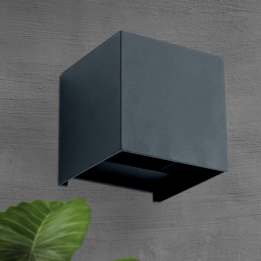 LED-Outdoor-Wandleuchte CUBE 2xLED/3W/230V IP54 anthrazit