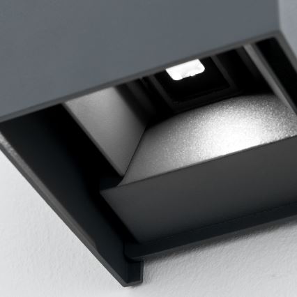 LED-Outdoor-Wandleuchte CUBE 2xLED/3W/230V IP54 anthrazit