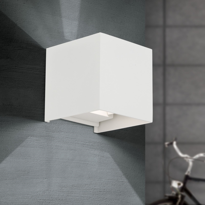 LED-Outdoor-Wandleuchte CUBE 2xLED/3W/230V IP54 weiß